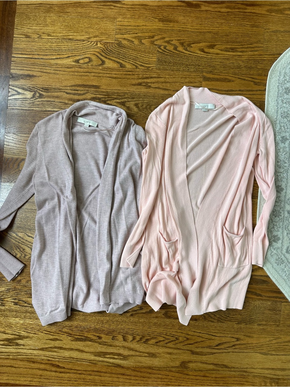 LOFT Women's Open-Front Cardigans in Blush and Dusty Rose